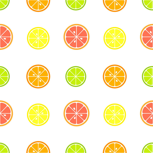Citrus slices pattern - Vektör, Görsel