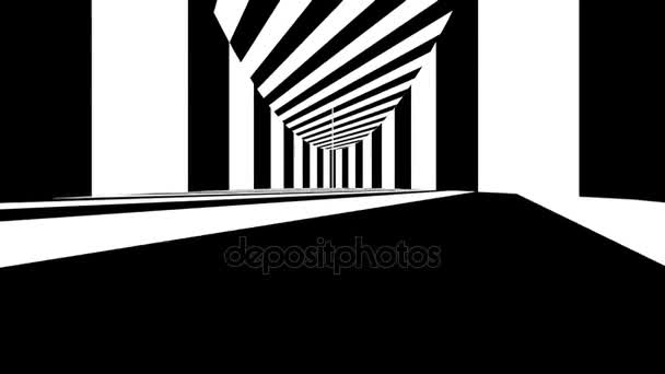 abstrakte optische Kunst. Schwarz-weiße Linien. nahtlose Schleife - Filmmaterial, Video