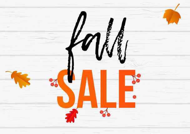 Autumn fall sale shopping discount vector poster maple leaf web banner - Vettoriali, immagini