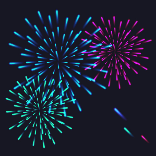 Abstract Colorful fireworks explosion - Vector, Image
