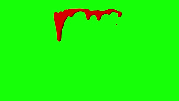 Tinta roja goteando sobre fondo de pantalla verde
 - Metraje, vídeo
