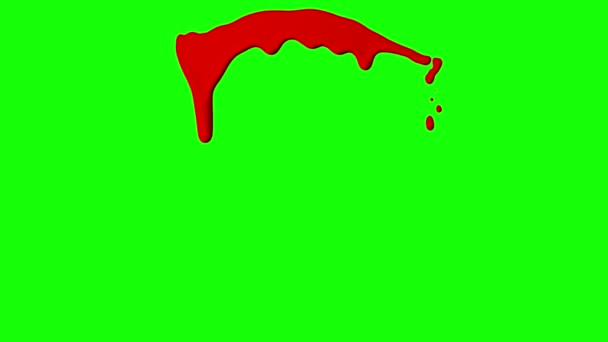 Red Ink Dripping Over Green Screen Background - Footage, Video