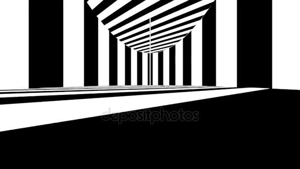 抽象的な光のアート。黒と白のライン。シームレスなループ - 映像、動画