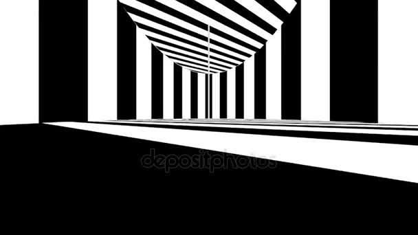 Absztrakt optikai művészet. Fekete-fehér vonalak. Varrat nélküli hurok - Felvétel, videó