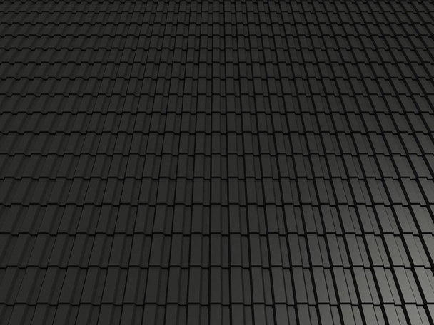closeup tiled roof 3d rendering - Foto, imagen