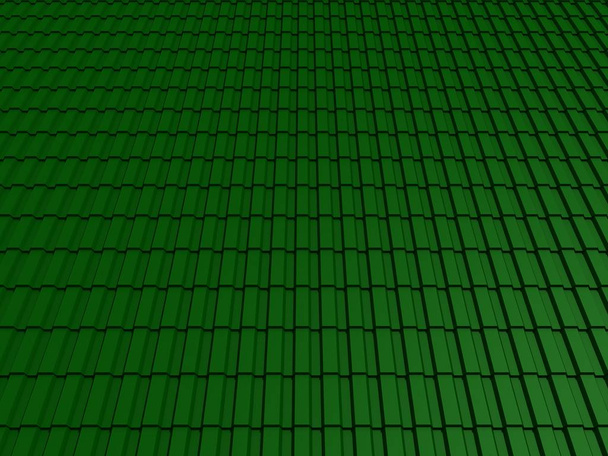 closeup tiled roof 3d rendering - Foto, Imagen