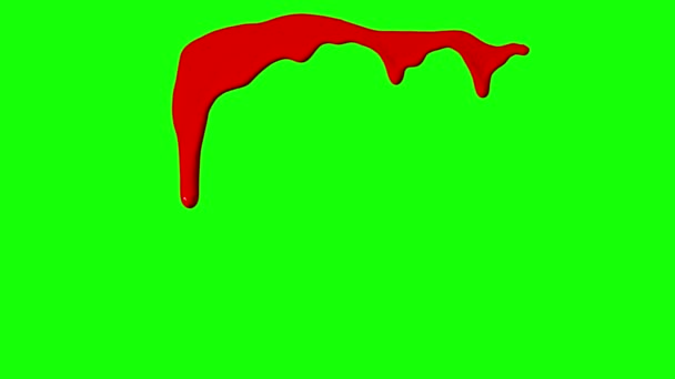 Tinta roja goteando sobre fondo de pantalla verde
 - Metraje, vídeo