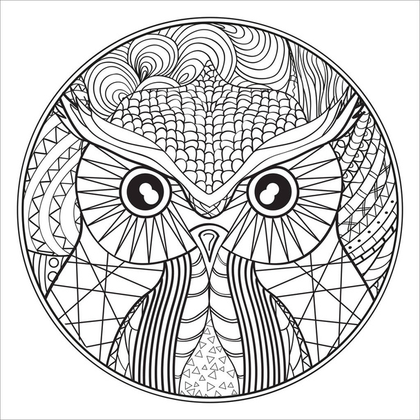 Mandala met uil - Vector, afbeelding