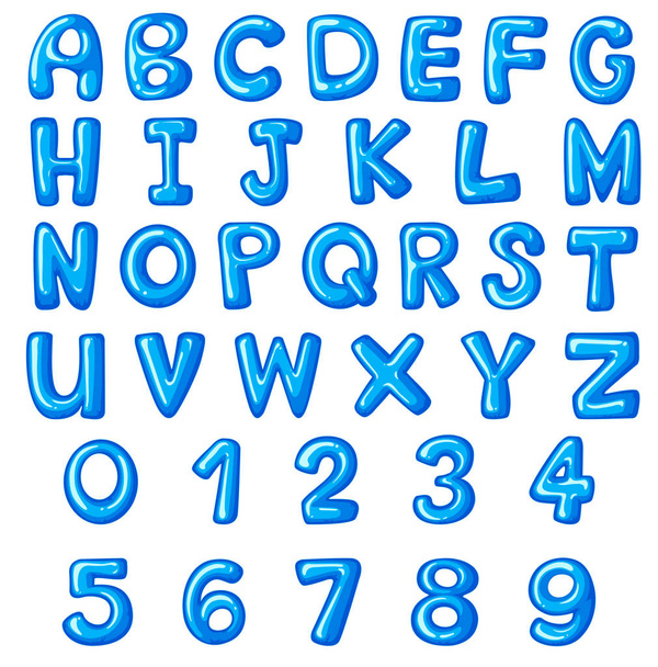 Font design for english alphabets and numbers - Διάνυσμα, εικόνα