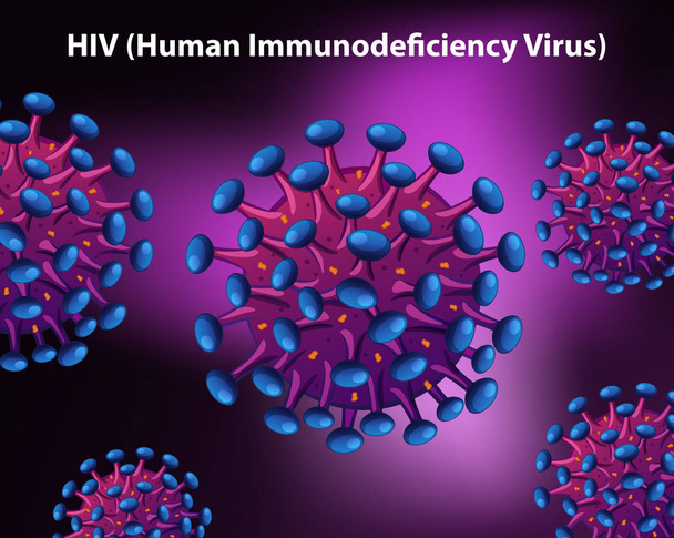 Diagrama que muestra el virus de inmunodeficiencia humana
 - Vector, Imagen