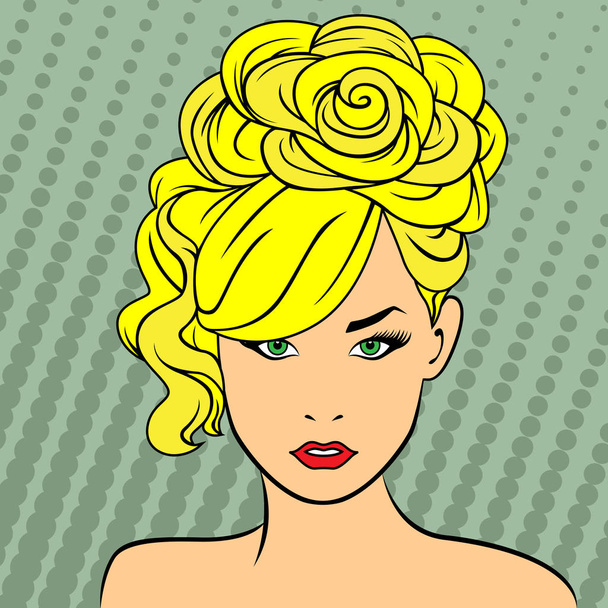 Bright blonde retro style - Vector, imagen