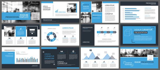Modèles de présentation bleue et éléments d'infographie arrière-plan
 - Vecteur, image