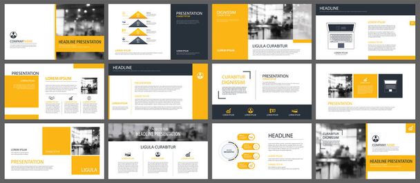 Modèles de présentation jaune et éléments d'infographie backgrou
 - Vecteur, image