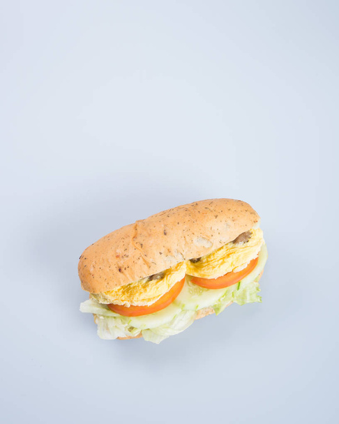 sandwich or tasty egg sandwich on background. - Foto, imagen