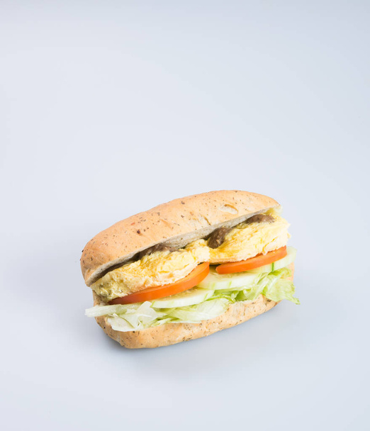 sandwich or tasty egg sandwich on background. - Zdjęcie, obraz