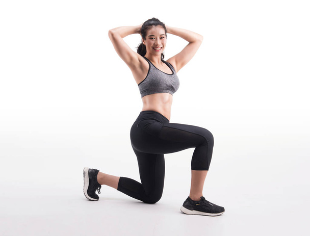 fitness mladá žena, hmotnost Squat cvičení. - Fotografie, Obrázek