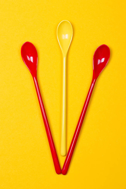 Set of multi-colored long spoons - Photo, Image