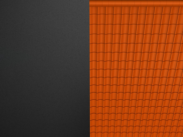 closeup tiled roof 3d rendering - Фото, изображение