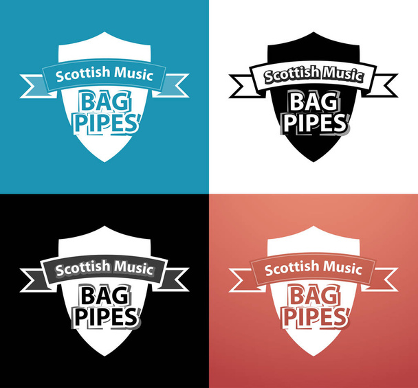 Emblem mit traditionellem schottischen Musikinstrument - Vektor, Bild