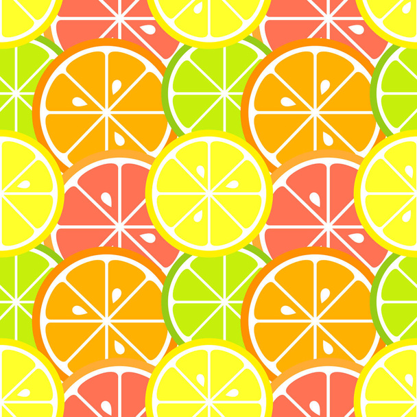 Citrus fruit seamless pattern - Vector, Imagen