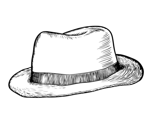  Dibujo a mano de sombrero de vaquero Vector Dibujado Ilustración
 - Vector, Imagen