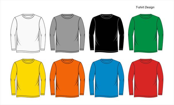 Κενό πρότυπο T-shirt πολύχρωμα - Διάνυσμα, εικόνα