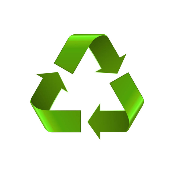Símbolo de reciclagem isolado em branco, sinal de setas verdes, ícone de vetor
   - Vetor, Imagem