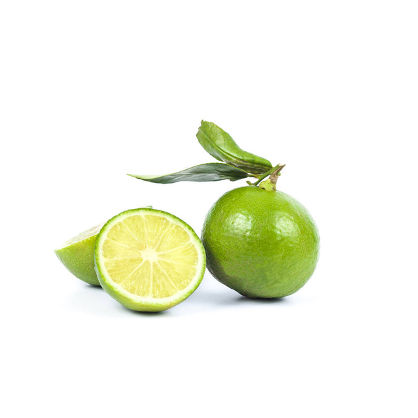 fresh lime on white background - Fotoğraf, Görsel