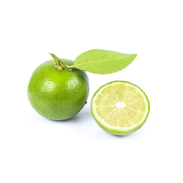 fresh lime on white background - Zdjęcie, obraz