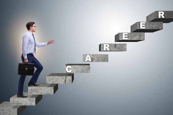 Карабкаясь по карьерной лестнице в бизнес-концепции - Фото, изображение