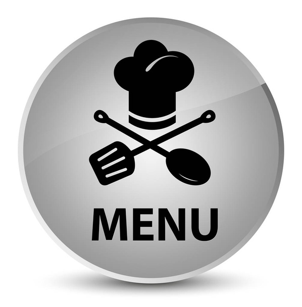 Menu (restaurant pictogram) elegante witte ronde knop - Foto, afbeelding