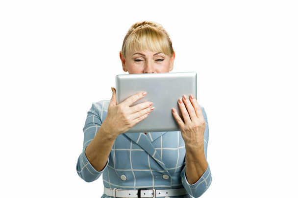 Retrato de mulher com tablet de computador
. - Foto, Imagem