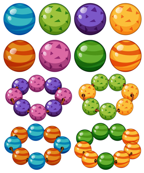 Marbles in different colors - Vector, Image