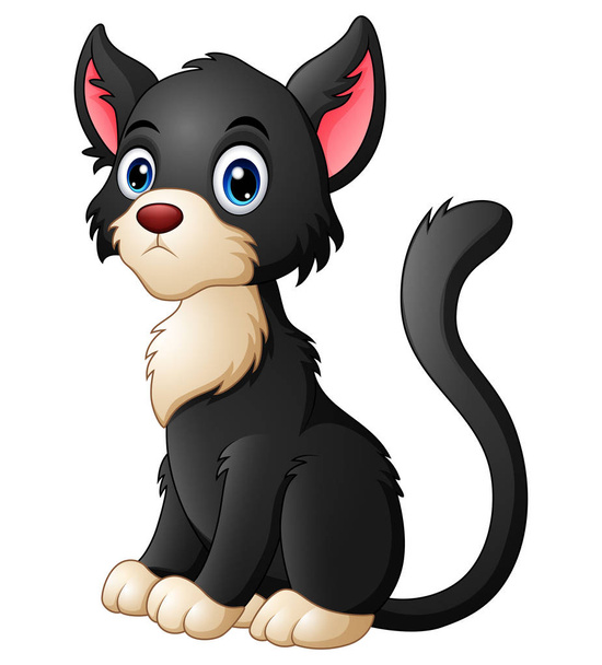 kot kreskówka czarny - Wektor, obraz