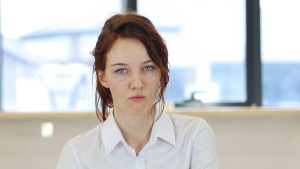 Angry Woman in Office, Unhappy - Photo, Image