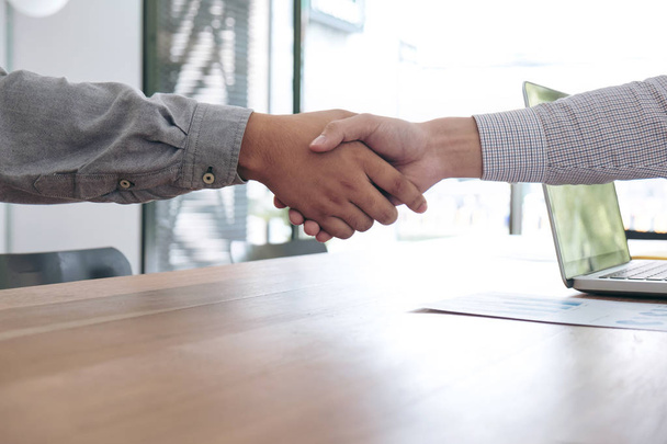 Meeting and greeting concept, Two confident Business handshake a - Fotoğraf, Görsel