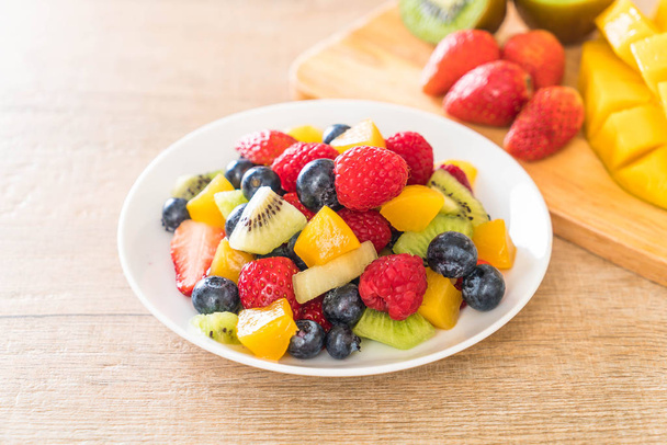 mixed fresh fruits (strawberry, raspberry, blueberry, kiwi, mang - Photo, Image