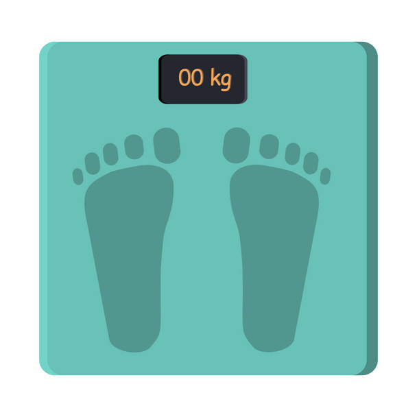 Bathroom Foot Scale Isolate. Weight Control Vector - Vector, Image