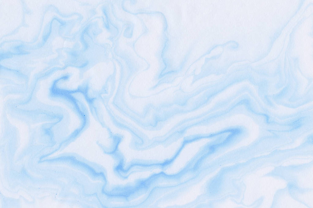 Suminagashi marble texture hand painted with blue ink Digital paper Fair liquid abstract - Foto, Imagen