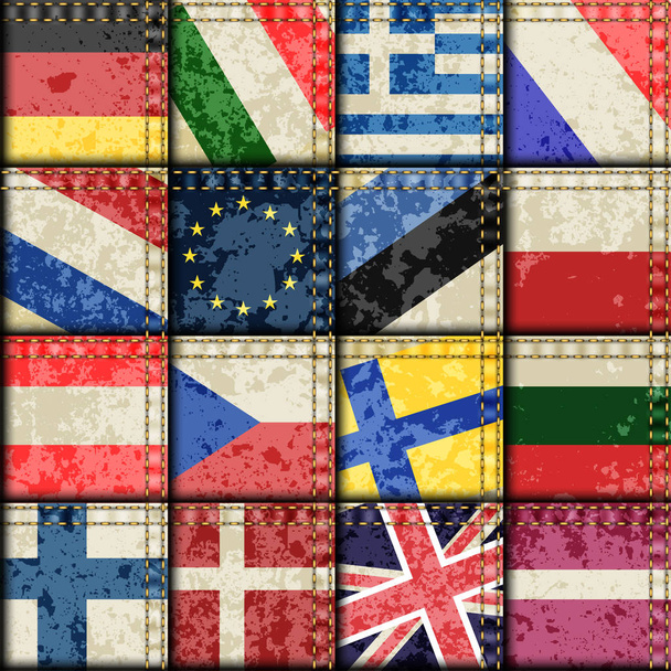 Vintage Europe patchwork pattern - Vetor, Imagem