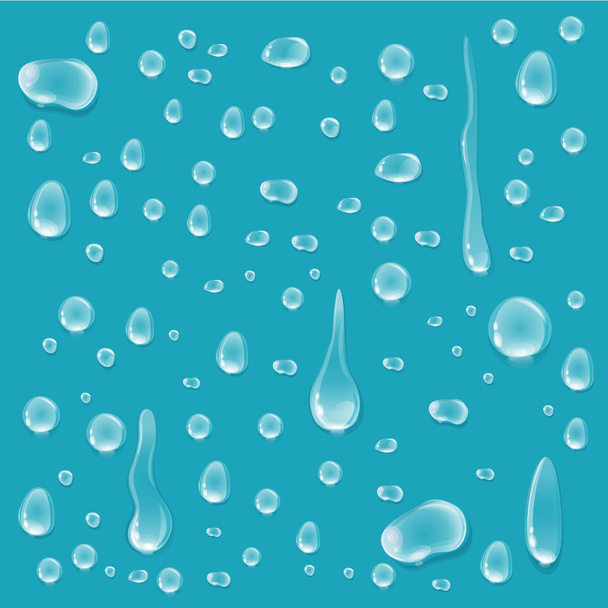 Бесшовный образец с водяными капельками жидкости
 - Вектор,изображение