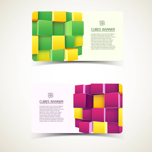 Cubes Colorful Banners - Vector, Image