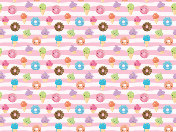 Cute seamless pattern with sweets - Foto, afbeelding