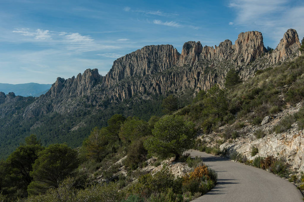 Road across Castellets Ridge near Puig Campana, from near Altea / Benidorm, Spain. - Photo, Image