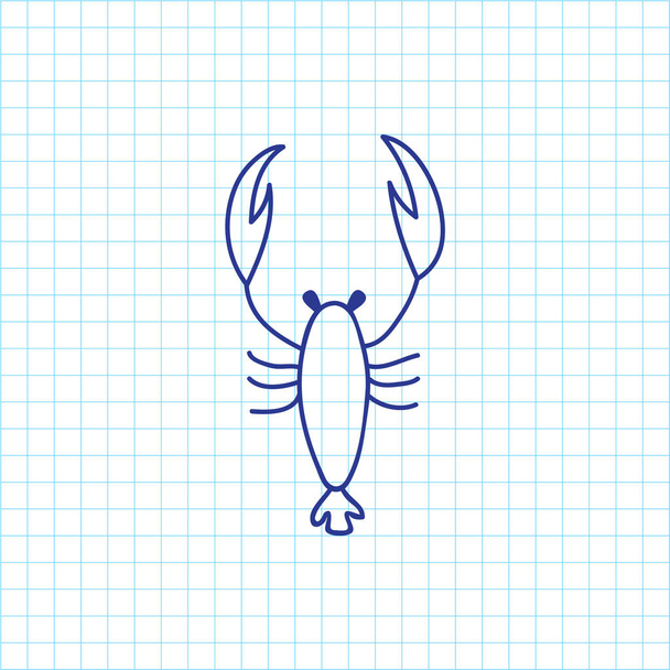 Ilustracja wektorowa Symbol Zoo na Scorpion Doodle. Elementu na białym tle homara jakości premium w modnym stylu płaski. - Wektor, obraz