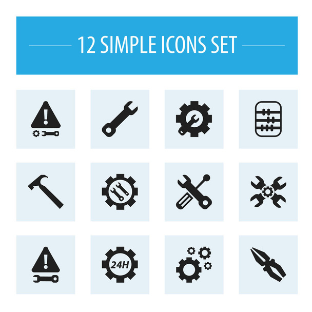 Set di 12 icone modificabili Toolkit. Include simboli come supporto tecnico, maniglia Hit, Cogwheels. Può essere utilizzato per la progettazione web, mobile, UI e infografica
. - Vettoriali, immagini