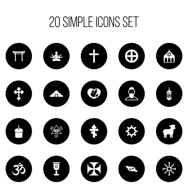 Satz von 20 editierbaren Dyn-Symbolen. enthält Symbole wie Minarett, Sonnensymbol, Sternchen und mehr. kann für Web-, Mobil-, UI- und Infografik-Design verwendet werden. - Vektor, Bild
