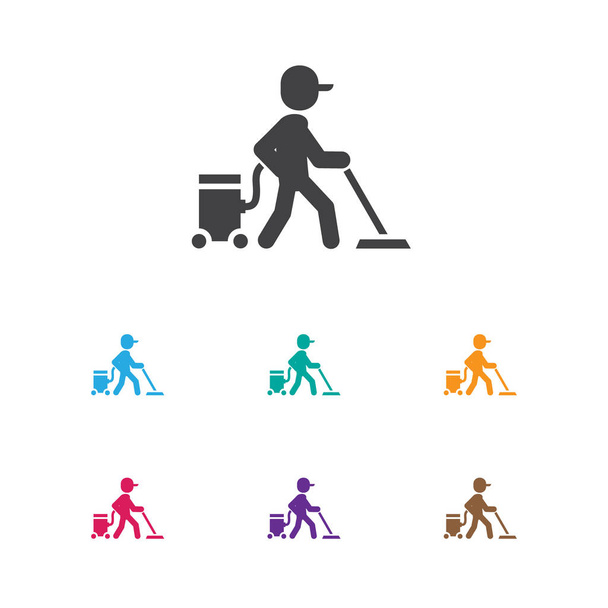 Vector Illustration Of Cleaning Symbol On Carpet Vacuuming Icon. Premium Quality Isolated Worker Element In Trendy Flat Style. - Vector, Image