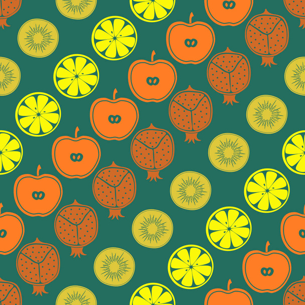 Naadloze patroon met vrucht pictogrammen  - Vector, afbeelding