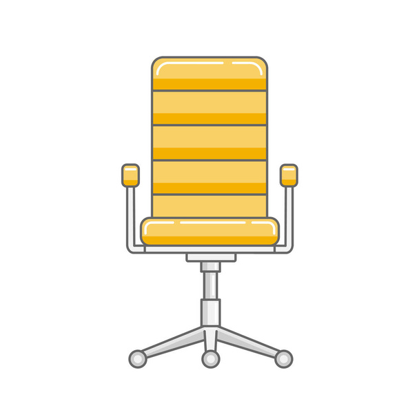 Office chair in a linear style on a white background. Computer armchair. Vector illustration - Vector, Image